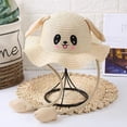thumbnail image 2 of Rabbit Ear Sunshade Straw Hat Children Sun Hat Summer Sunscreen Ear Moving Bunny Hat Cosplay Party Holiday Hats 4-12 Years (beige), 2 of 7