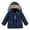 Navy, variant on FRSASU Kids Clothing Toddler Baby Boys Toddler Kids Solid Color Winter Hoodie Keep Warm Cotton Clothes Thick Coat Orange 2-3 Years(2-3 Years)