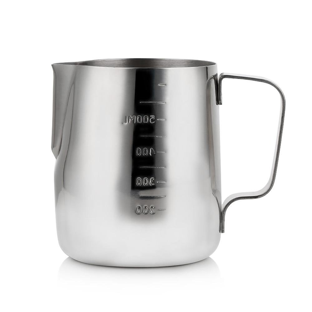 HERCHR Frothing Cup, 550ml Stainless Steel Coffee Pitcher Milk Frothing