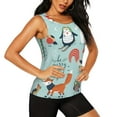 thumbnail image 2 of Xecao Christmas Winter Animals print women's scoop neck, loose-fit workout tank tops for the gym., 2 of 9