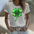 thumbnail image 2 of FRSASU Women St Patricks Mardi Gras Round Neck T Shirts Shamrock Carnival Short Sleeve Tops Gray, 2 of 5