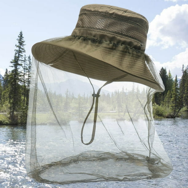 Sombrero de malla a prueba de insectos con sombrilla de red para la cabeza Sombrero al aire libre para ir de excursión, viajar, acampar Sywqhk Para Estrenar