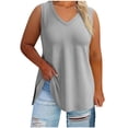 thumbnail image 3 of StSilkitty Loose Tank Tops for Womens Summer Plus Size V Neck Loose Tunic Blouses Summer Solid Color Sleeveless Shirts, 3 of 6