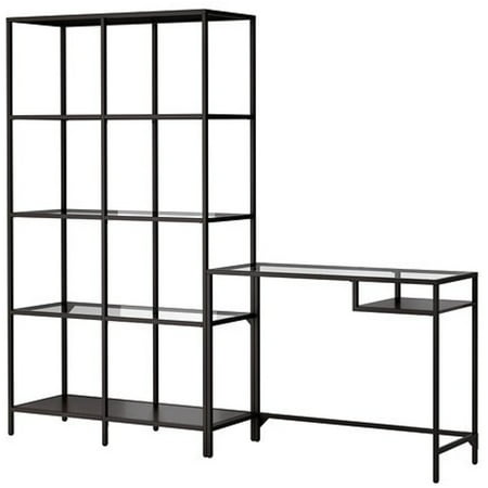 Ikea Shelving Unit With Laptop Table Black Brown Glass 78 3 4x68 7 Ikea Shelving Unit With Laptop Table Black Brown Glass 78 3 4x68 7 8 162020 2820 2230 Com