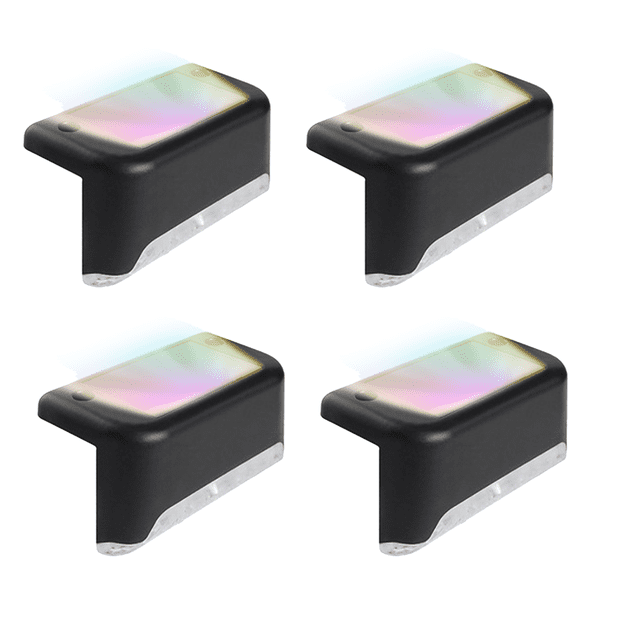 4-Pack Solar Step Lights - For Decks, Docks, Steps, Porches, Passages, Stairs, Railings