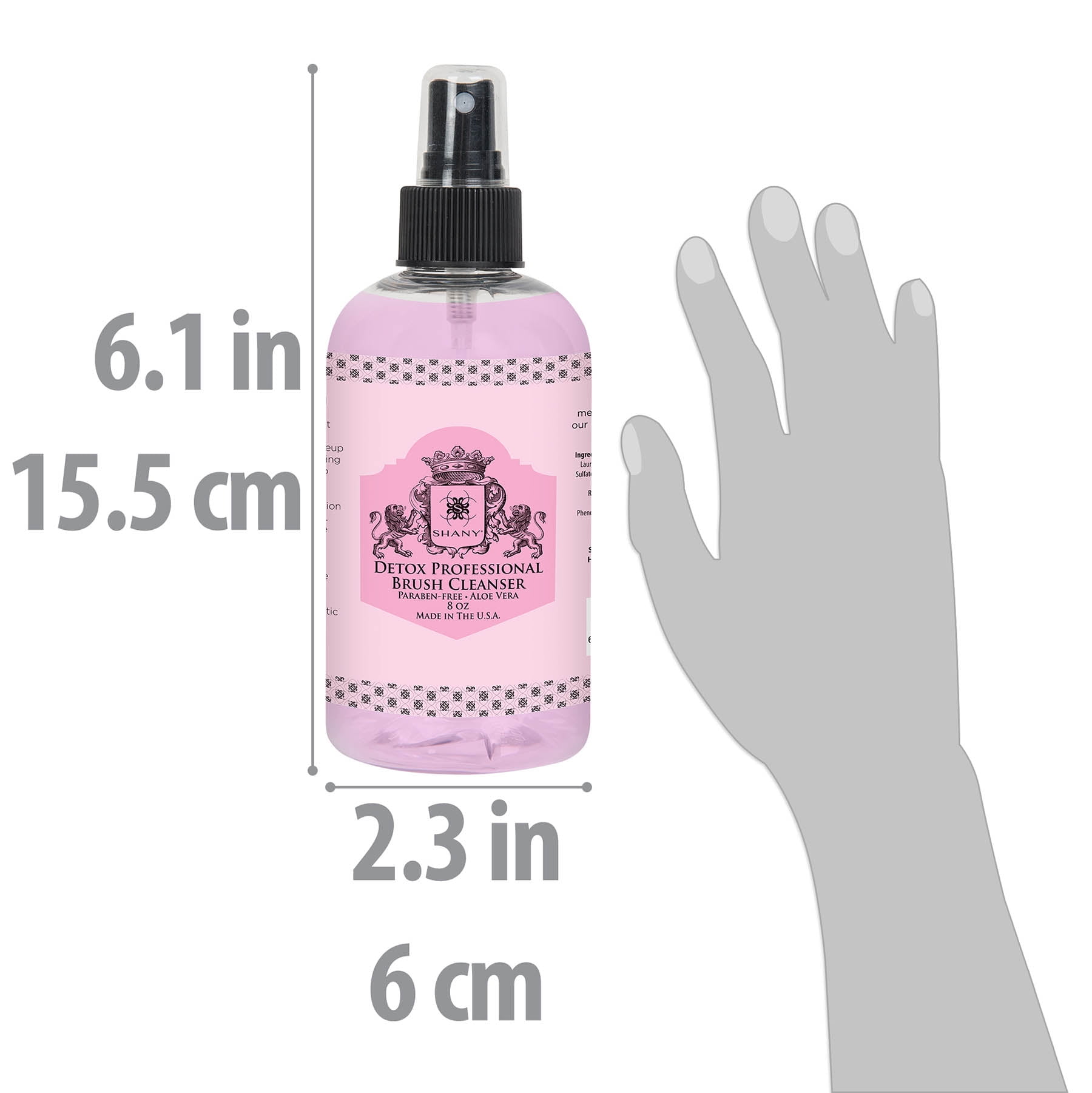 SHANY DETOX Professional Makeup Brush and Sponge Shampoo , Brush Cleanser, Removes dirt, Makeup from brushes and Sponges - Paraben Free, Vegan, Cruelty Free - Instant Dry - 8oz