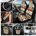 thumbnail image 2 of Jeiento Southwest Native Car Seat Cover Full Set Steering Wheel Cover Seat Belt Covers Trash Bag American Navajo Tribal Air Vent Holder Rear View Mirror Cover Cup Coasters Key Chain 15 PCS, 2 of 6