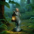thumbnail image 5 of 9.06" Solar Rabbit Garden Statue, Outdoor Resin Bunny Figurine with LED Lantern, Lawn Decor for Patio Yard Balcony, Easter Housewarming Gift, Weatherproof, 5 of 5