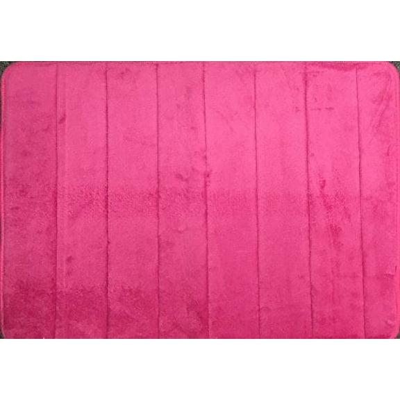 WPM'S Incredibly Soft and Absorbent Memory Foam Bath Mat, 17 By 24-inch (Pink)