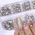 thumbnail image 3 of Diamantes de imitación para decoración de uñas, diamantes de imitación redondos con parte posterior plana para uñas, manualidades, sombra de múltiples formas, cristal 3D, piedras preciosas p, 3 of 5