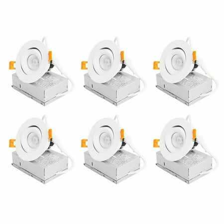 

MingBright 6Pack 4 Dimmable LED Recessed Light Fixture Downlight JunctIon Box 3000K Warm White 10W 900Lumens Dimmable Wafer Ceiling Light Fixture Jbox Downlight