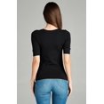thumbnail image 6 of emmalise women's cotton blend v neck tee shirt half sleeves - black, 2xl, 6 of 6