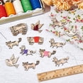 thumbnail image 4 of 24 Pcs 4 Styles Wooden Animals Floss Bobbins Bird Fox Racoon Bear Cross Stitch Bobbin Jungle Animal Embroidery Thread Cards Winding Board for DIY Sewing Storage Burlywood, 4 of 6