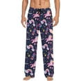 thumbnail image 2 of FREEAMG Pink Unicorn Pajama Pants for Men, Men's Separate Bottoms, Pure Cotton Comfortable Lounge Pants（151）, 2 of 7