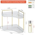 thumbnail image 2 of Corner Bathroom Counter Organizer Bathroom Countertop Shelf Makeup Organizer for Vanity Perfume Tray for Corner Storage (2 Tiers, White), 2 of 12