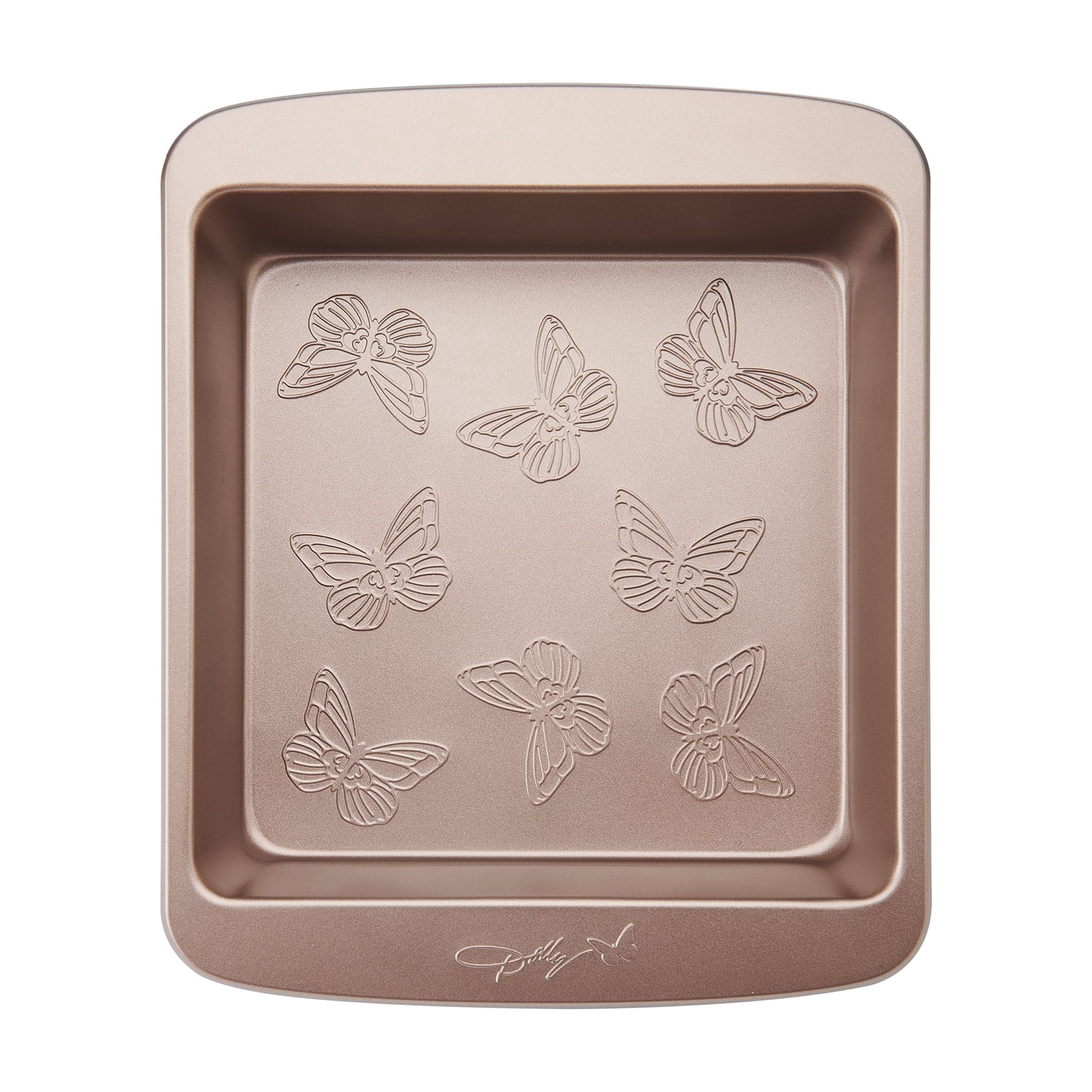 Dolly Parton Butterfly Stamp 9" Carbon Steel Square Non-Stick Cake Pan