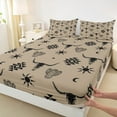 thumbnail image 4 of Feelyou Brown Sheep Skull Twin Sheet Sets for Men, Vintage Western Aztec Twin Fitted Sheet, Hippie Bohemian Style Flat Sheet, Breathable Home Decor, 3 Pieces, 4 of 8