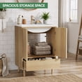 thumbnail image 5 of Smart FENDEE 22.83" Bathroom Vanity with Resin Sink, Storage Cabinet with Barn Door & Drawer, White, 5 of 9
