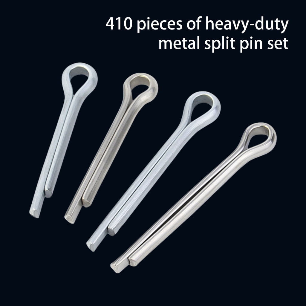 TIERPOP 410Pcs Cotter Pin Assortment kits 6 Size Split Pin Fastener Hitches Pin Heavy Duty Hardware Pin for Trailer Locking