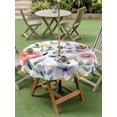 thumbnail image 5 of Outdoor Tablecloth with Umbrella Hole Zipper Watercolor Floral Round Tablecloth 60" Waterproof Outside Table Cloth Vintage Eucalyptus Spring Flower Patio Table Cover Tablecloths for Picnic Party, 5 of 8