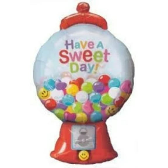 43" GUMBALL MACHINE Have A Sweet Day BALLOON   Large Shape Foil Mylar Balloon  Party Supplies Decorations Foil Mylar Balloon