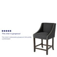 thumbnail image 4 of Flash Furniture Carmel Series 24" High Transitional Walnut Counter Height Stool with Accent Nail Trim in Charcoal Fabric, 4 of 12