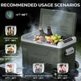 thumbnail image 4 of Auseo 12V Car Refrigerator, 53QT Electric Cooler DC/AC, -4℉~68℉, Portable Freezer Fridge Cooler with Wheels for RV Camping, Travel, Truck, Home, Green, 4 of 12