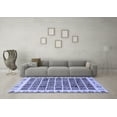 thumbnail image 3 of Ahgly Company Machine Washable Indoor Round Abstract Blue Modern Area Rugs, 4' Round, 3 of 4