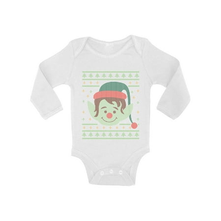 

Awkward Styles Ugly Christmas Baby Outfit Bodysuit Xmas Elf Baby Romper