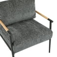 thumbnail image 4 of Christopher Knight Home Mid-Century Modern Upholstered Accent Chair, Wooden Armrest, Metal Frame, Grey, 4 of 8
