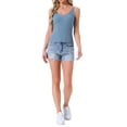 thumbnail image 2 of INSPIRE CHIC Women's Loungewear Sleeveless Soft U Neck Cami Soild Casual Sleepshirts XS Navy, 2 of 6