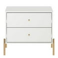 thumbnail image 3 of Manhattan Comfort Jasper Engineered Wood Nightstand in White Gloss/Gold, 3 of 9