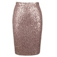 thumbnail image 7 of PrettyGuide Pencil Mini Skirt for Women Classic High Waist Skirt Sparkle Party Sequin Dress Rose Gold, 7 of 7