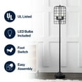 thumbnail image 5 of JONATHAN Y Odette 65" Industrial Metal Floor Lamp, Black/Silver, JYL4030A, 5 of 7