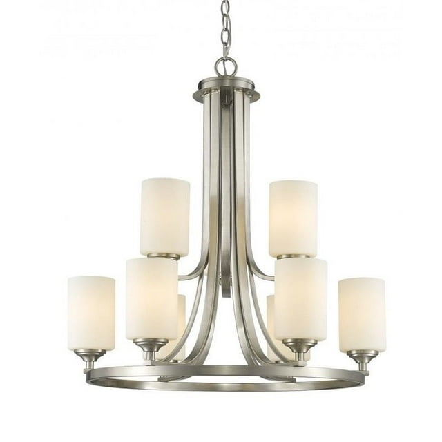 Z-Lite Bordeaux 9 Light Chandelier in Brushed Nickel