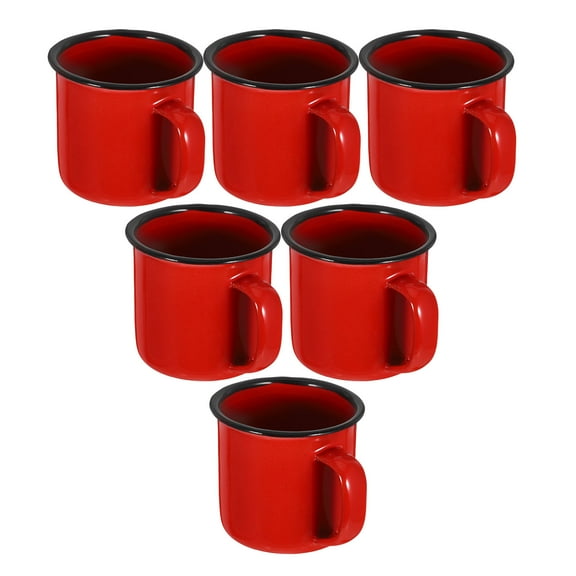 WRISTBIQUE Vintage Enamel Mug Red 6Pcs 2.36Inch