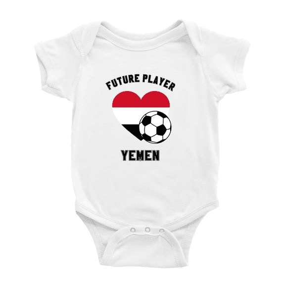 Future Soccer Player Yemen Soccer Fan Boy Girl Bodysuits (White, 6-12 Months)