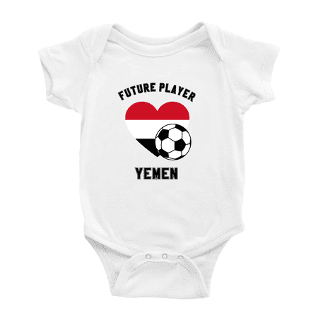 

Future Soccer Player Yemen Soccer Fan Boy Girl Bodysuits (White 12-18 Months)