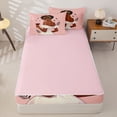 thumbnail image 4 of Castle Fairy Chic Lady In Off-Shoulder Dress Holding Wine Zipper Twin Comforter Sets with Fitted Sheet and 2 Pillowcases,Leopard Print Zipper Bedding Set,Peach Black Tan,Pink Reversible,4-Piece, 4 of 6