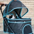 thumbnail image 2 of Carlson Pet Stroller, Includes 360 Degree Front Wheel Swivel, Rear Wheel Breaks, Reflective Trim, Mesh Panels, Umbrella, Mesh Canopy, Folds Easily to a Fraction of its Size, Black, Pets up to 30 lbs, 2 of 8