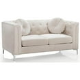 thumbnail image 2 of Home Square 2-Piece Set with Velvet Sofa Chaise and Loveseat in Ivory, 2 of 15