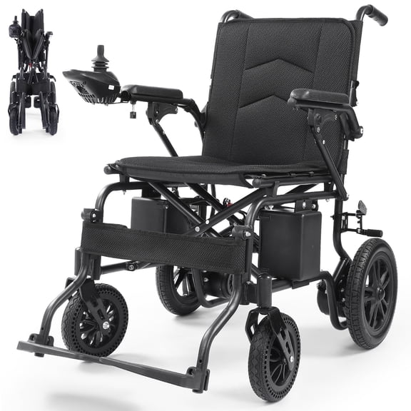 15 Miles Electric Wheelchair for Adults, Foldable Motorized Wheelchair, Portable Power Wheelchairs for Senior, White