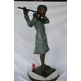 thumbnail image 3 of Nifao Girl playing flute large bronze statue – Outdoor Garden Decor Sculpture, 30"L x 15"W x 50"H, 3 of 11