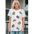 thumbnail image 6 of Women's White Sequin Crawfish, Potato, Lemon & Corn Graphic Crewneck T-Shirt | [ZhiHiMeRi] | (US 20-22)2XL, 6 of 9