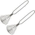 thumbnail image 1 of 2pcs Mini French Spring Whisk, Silver Stainless Steel Spring Coil Whisk, Hand Eggbeater Egg Mixer Whisk Blender Stirring Beater, 1 of 5