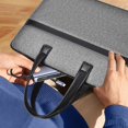 thumbnail image 4 of Large Capacity Business Document Bag | Portable Cloth Briefcase Organizer | Sleek Professional Handheld File Storage | Multi-Compartment Design | Black or Gray | 15x12x1.6 Inch, 4 of 7