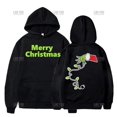 thumbnail image 1 of Feliz Navidad Grinches de colores y copas de vino tinto Sudadera con capucha mujer hombre Otoño e Invierno cálido gráfico de manga larga regalo con capucha, 1 of 4