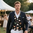 thumbnail image 3 of Yuyamidu Snowman Men's Suit Vest Gingerbread Man Business Formal V-neck Waistcoat Size 4XL Christmas Casual Dress for Wedding Party Tuxedo, 3 of 7