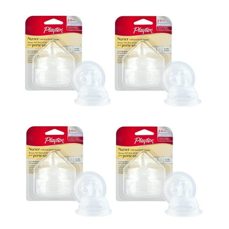 Playtex Natural - Playtex Natural Shape Fast Flow Silcone Nipples, 2 ct (Pack of 4) + Eyebrow Ruler