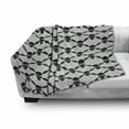 thumbnail image 3 of Gothic Soft Flannel Fleece Throw Blanket, Halloween Horror Theme Spooky Skeleton Bones Dark Skulls Checkered Pattern, Cozy Plush for Indoor and Outdoor Use, 50" x 60", White Black, by Ambesonne, 3 of 6